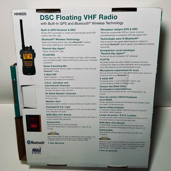Cobra Marine HH600 DSC GPS Floating Handheld VHF Radio Bluetooth NOAA - Picture 2 of 9